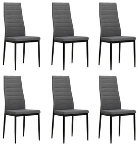 vidaXL Cadeiras de jantar 6 pcs tecido cinzento-claro