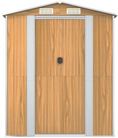 Abrigo de jardim 192x357x223 cm aço galvanizado castanho