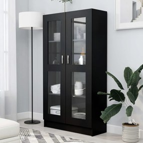 vidaXL Armário vitrine 82,5x30,5x150 cm derivados de madeira preto