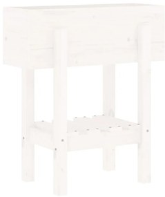 Vaso/floreira de jardim 62x30x69 cm pinho maciço branco