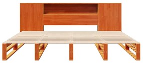 Cama sem colchão 200x200 cm madeira maciça castanho-mel