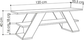 Móvel de TV "Luna" – Branco Areia – 120 x 40 x 33,5 cm – Design Modern