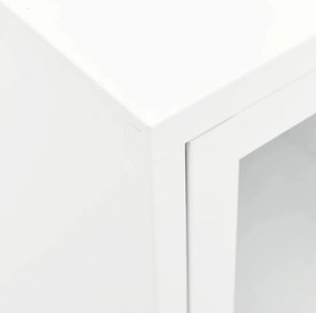 Móvel de TV 105x35x52 cm aço e vidro branco