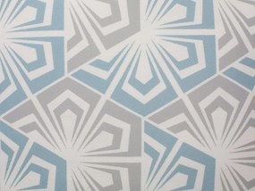 Conjunto de 2 almofadas decorativas com padrão geométrico azul e cinzento 45 x 45 cm PRIMROSE Beliani