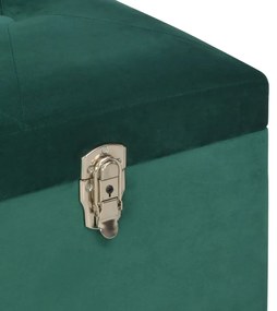 Banco com compartimento de arrumação 105 cm veludo verde