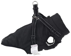 casaco para cães com arnês impermeável reflexivo preto 2XL