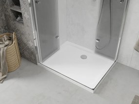 Mexen Lima Duo cabine de duche dobrável 80 x 70 cm, transparente, cromado + base de duche Flat - 856-080-070-01-02-4010