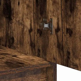 Conjunto de Mesa de Maquilhagem de 3 Peças com LED em Carvalhos Escuro