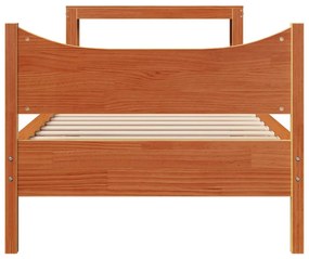 Estrutura cama c/ cabeceira 90x190 cm pinho maciço castanho-mel