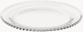 Pratos redondos de vidro com borda de contas Collier, conjunto de 6