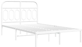 Estrutura de cama com cabeceira 120x200 cm metal branco