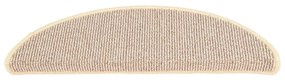 Tapete/carpete para degraus 15 pcs 65x21x4 cm branco e castanho