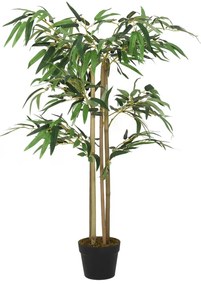 vidaXL Árvore de bambu artificial 380 folhas 80 cm verde