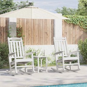 Conjunto de Lounge para Jardim de 3 Peças vidaXL Branco HDPE