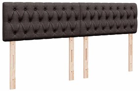 Cama com molas/colchão 180x200 cm tecido castanho-escuro