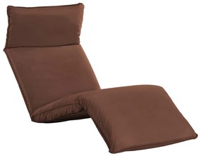 vidaXL Espreguiçadeira dobrável tecido oxford castanho