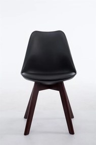 Cadeira de cozinha e sala de jantar Borneo V2 em couro sintético com estrutura em Cor Nogueira 48 x 84 x 41,5 cm Preto
