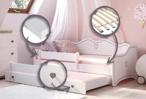 Cama infantil dupla Emma II 160x80 cinza/branco - colchão e estrado incluído