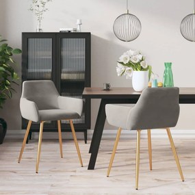 vidaXL Cadeiras de jantar 2 pcs veludo cinzento-claro