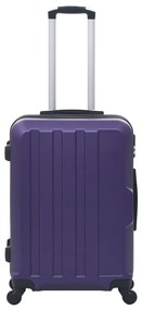 Conjunto de tróleis estojo rígido 3 pcs ABS roxo