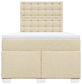 Cama boxspring com colchão 120x190 cm tecido cor creme