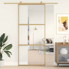 Porta deslizante 90x205 cm vidro ESG/alumÃnio dourado