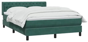Box Cama primavera com Colchão Verde Escuro 140x210 cm Veludo