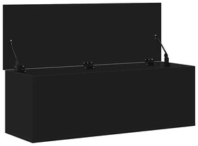 Caixa de arrumação 102x35x35 cm derivados de madeira preto