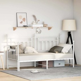 Daybed vidaXL com Cama Auxiliar Branca 75x190 cm em Aço