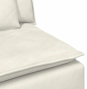 Sofá modular com almofadas creme