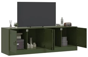 Móveis de TV 2 pcs 67x39x44 cm aço verde azeitona