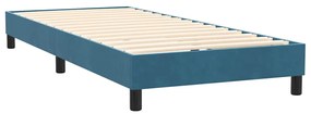 Cama com molas/colchão 90x220 cm veludo azul-escuro