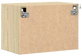 Mesa de cabeceira de parede com luzes LED carvalho sonoma