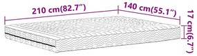 Colchão de espuma 140x210 cm dureza H2 H3 branco