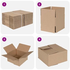 Caixa Dobrável 50 pcs 15x15x8 cm Papelão