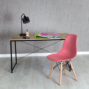 Conjunto Secretária Dek e Cadeira Tower Basic - Rosa