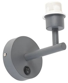 Candeeiro de parede moderno cinzento escuro 1 luz com interruptor - Combi