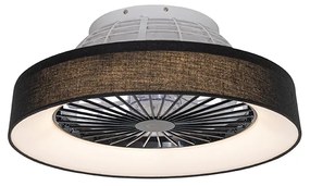 Ventilador de teto preto incl. LED com comando remoto - Emily Moderno