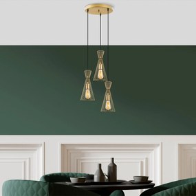 Chandelier Teltom – Dourado Brilhante – 68 x 68 x 125 cm