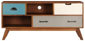 Móvel de TV c/ 3 gavetas 110x35x50 cm madeira de acácia maciça