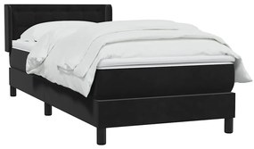 Cama box spring com colchão 90x210 cm veludo preto