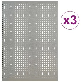 Placas perfuradas de parede 3 pcs 40x58 cm aço