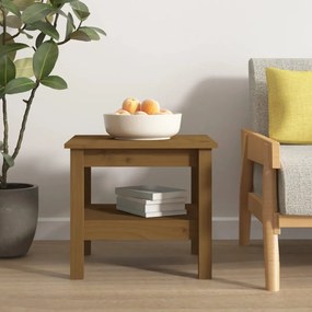vidaXL Mesa de centro 45x45x40 cm pinho maciço castanho mel