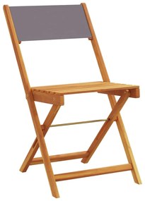 Cadeiras de bistrô 2 pcs acácia maciça e tecido antracite