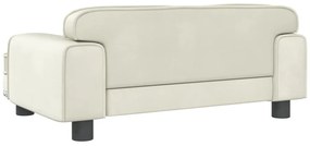 Sofá infantil 70x45x30 cm veludo cor creme