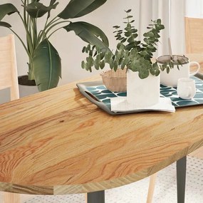 vidaXL Tampo de mesa 140x60x2 cm carvalho maciça oval castanho-claro