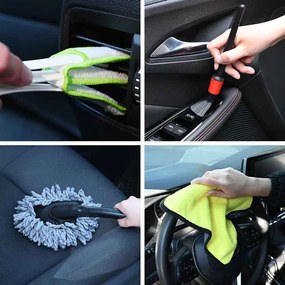 vidaXL Conjunto de Escovas para Limpeza de Carro 13 pcs Multi Cor