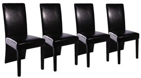 Cadeiras de jantar 4 pcs couro artificial preto