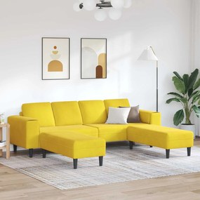 vidaXL Sofá de Sala de Estar 3 pcs Amarelo