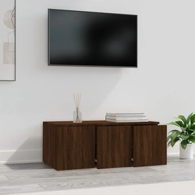 Móvel de TV 80x34x30 cm derivados de madeira cor carvalho castanho